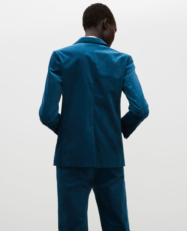 Two button corduroy blazer Blue coral