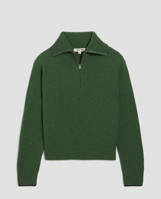 Half-zip wool jumper U550 green