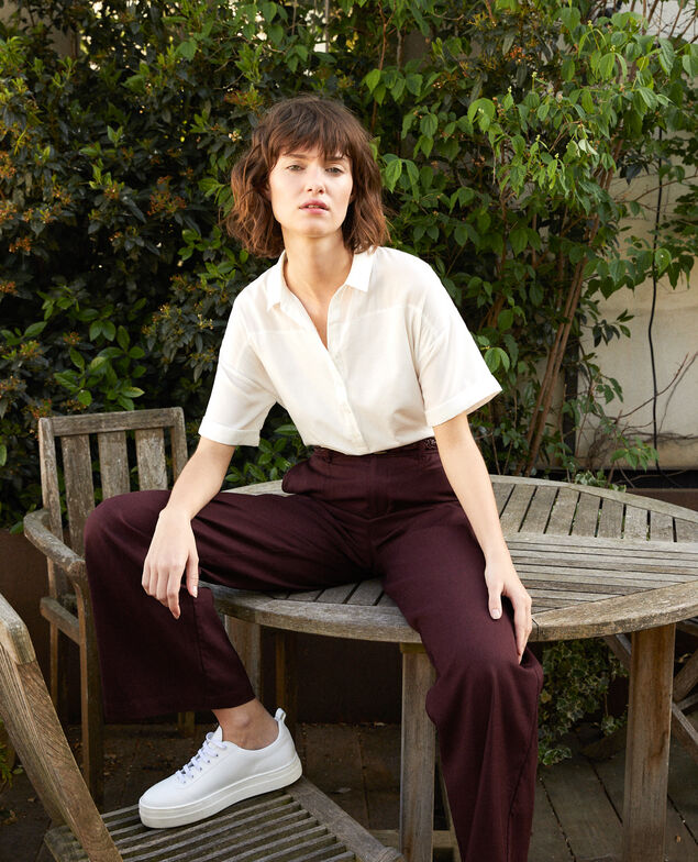Bimaterial shirt White