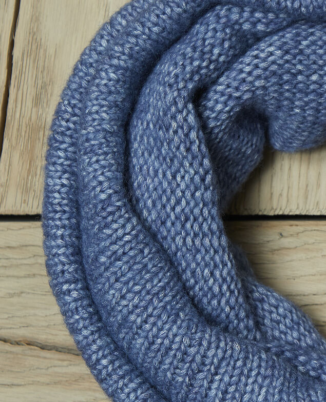 Chunky knit scarf Adriatic blue