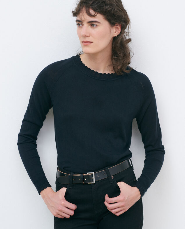 Cotton and silk jumper Black beauty