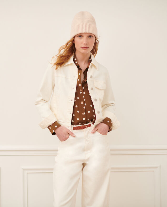 Short denim jacket 7209c 108 denim white
