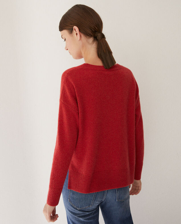 Cashmere jumper Pompeian red