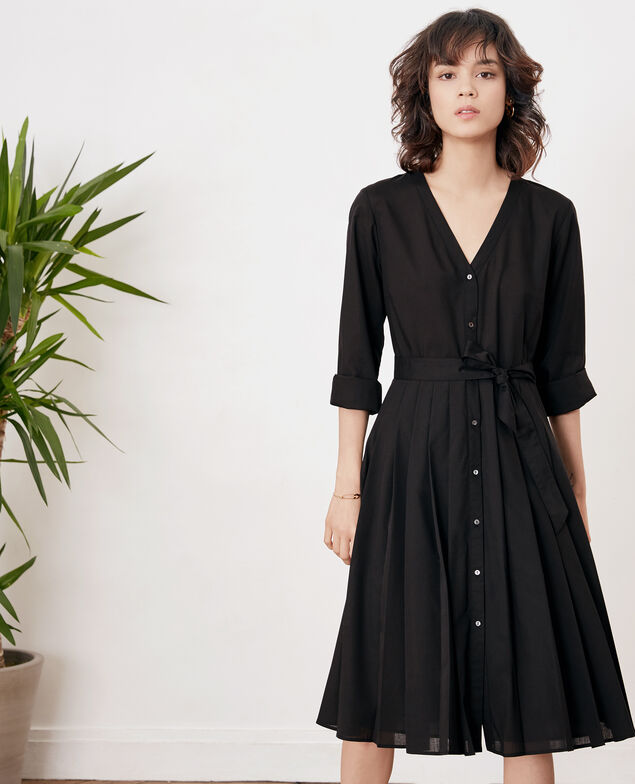 Dress with pleats Noir