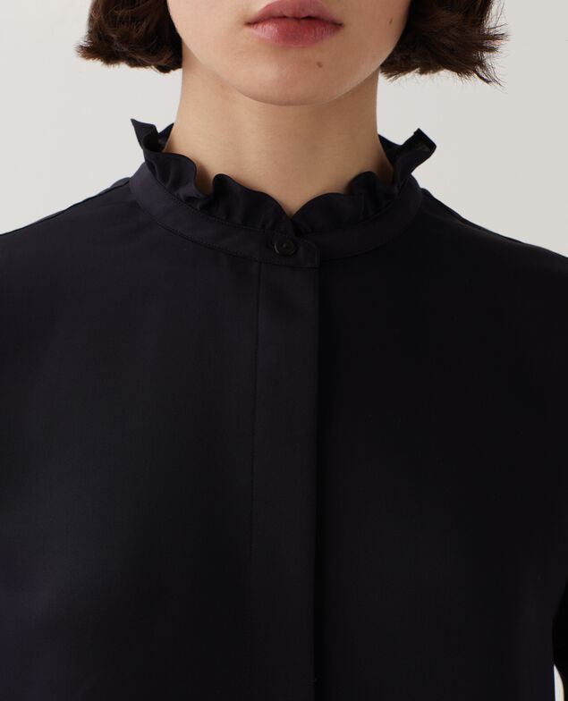 Fluid ruffled shirt U090 black