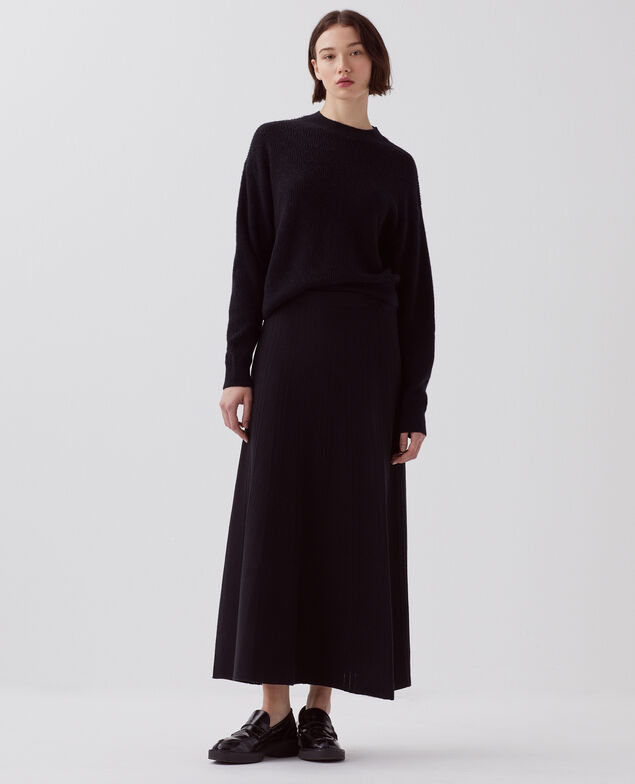 Jumper with decorative stitching H091 black beauty