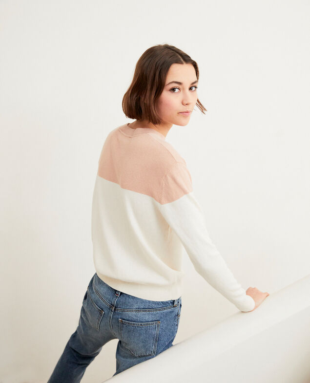 Two-tone jumper Pink beige