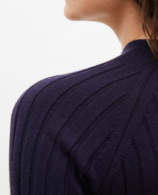  Ribbed merino wool turtleneck jumper Night sky