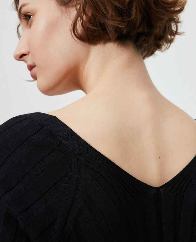 3D rib knit jumper Black beauty