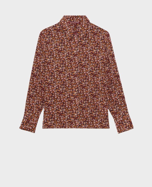 SIBYLLE - Long-sleeve silk shirt Liberty cabernet