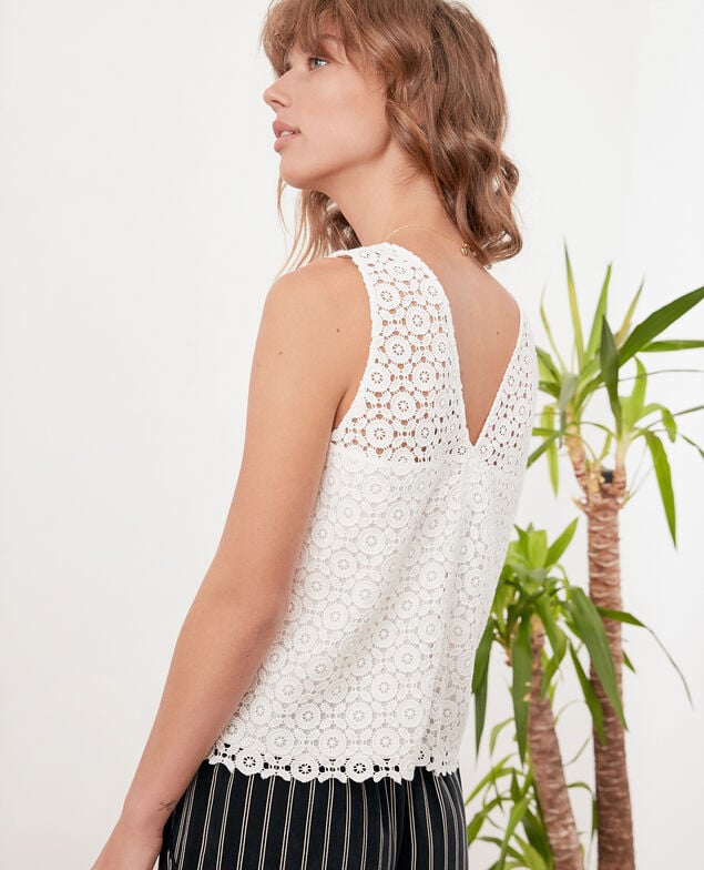 Broderie anglaise top Off white