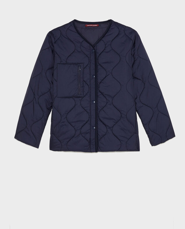 Oversize V-neck down jacket  Night sky