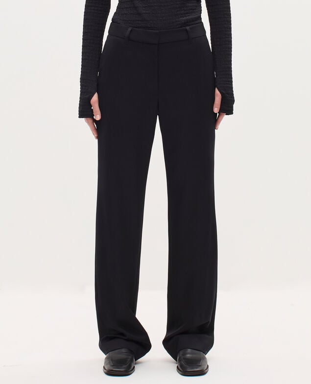 Straight wool trousers H091 black beauty