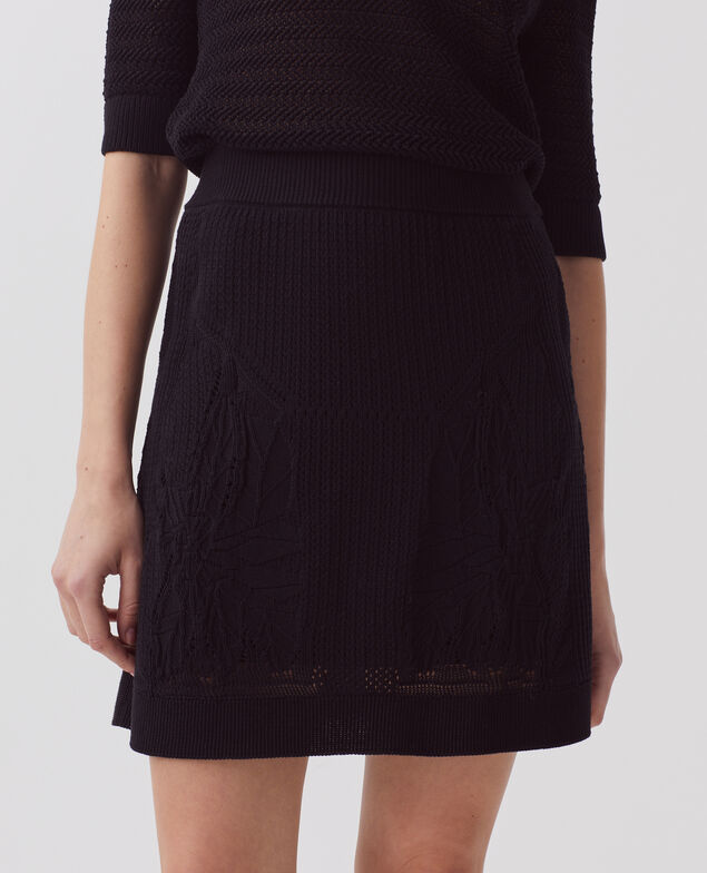 Floral crochet mini skirt H091 black beauty