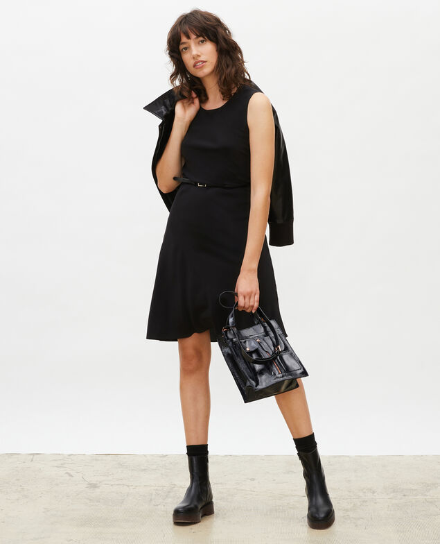 Sleeveless bias-cut silk dress Black beauty