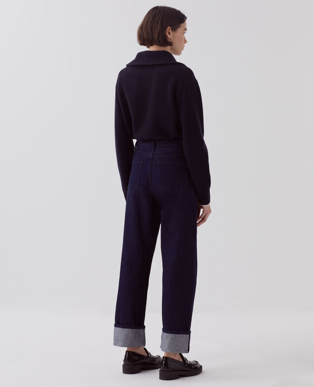 Regular jeans with large turn-ups U690 navy