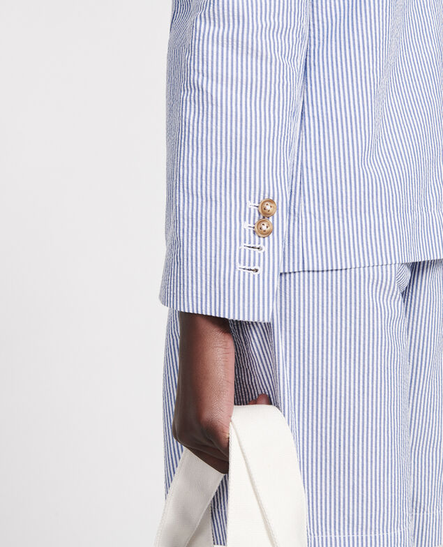 Cotton blazer Seersucker stripes