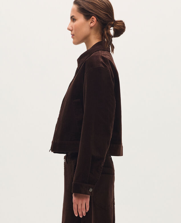 Corduroy jacket U380 dark brown