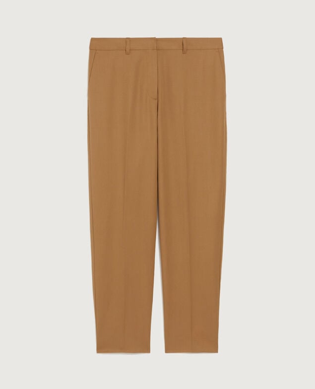 Wool cigarette trousers K341 oak brown