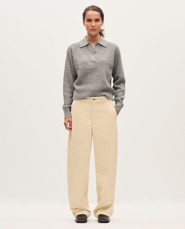 Polo neck jumper U020 light gray