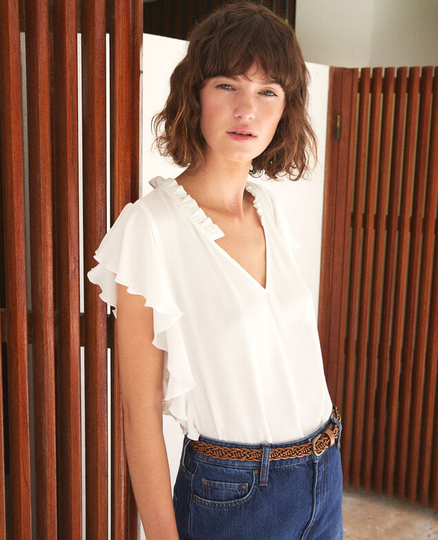 Frilly blouse White