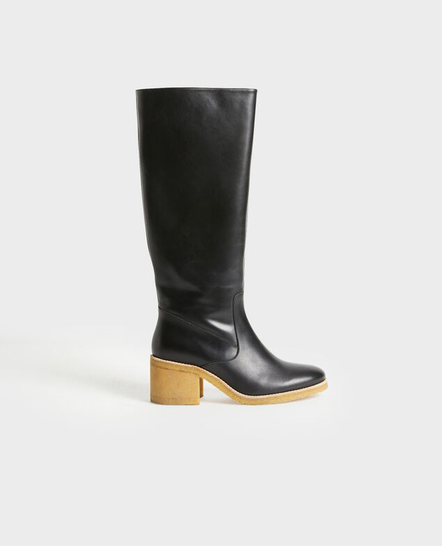 Leather boots with a crepe sole 4216 black_beauty