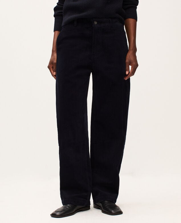 Barrel leg corduroy trousers U690 navy