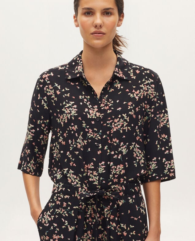 Silky short-sleeve jumpsuit K110 semis pink