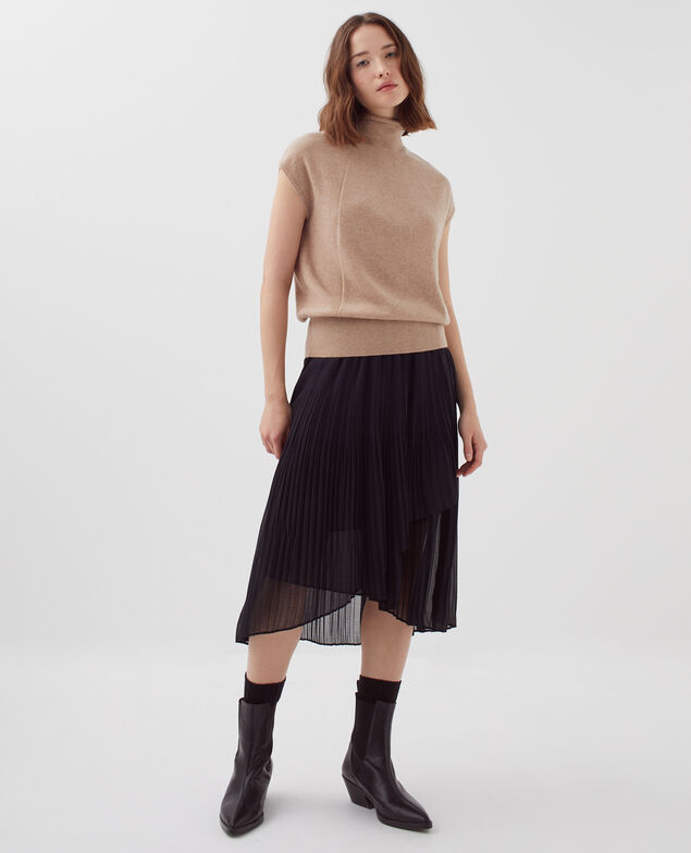 Sleeveless cashmere jumper I320 savannah tan