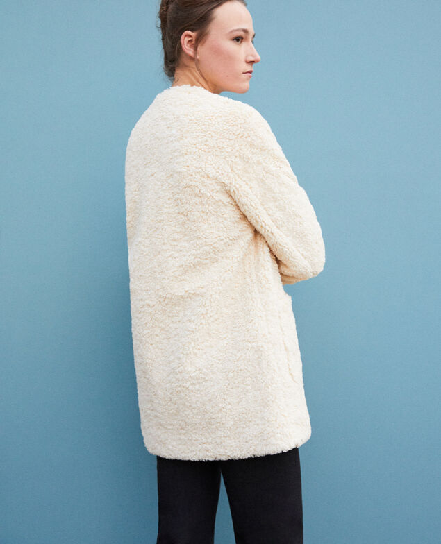 Faux fur coat Off white