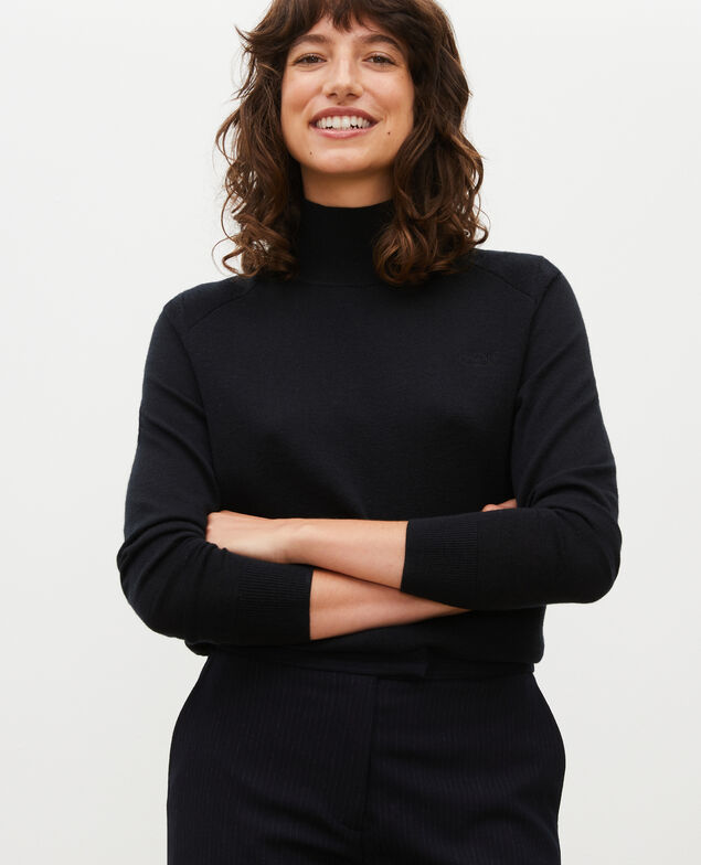 Turtleneck merino wool jumper Black beauty