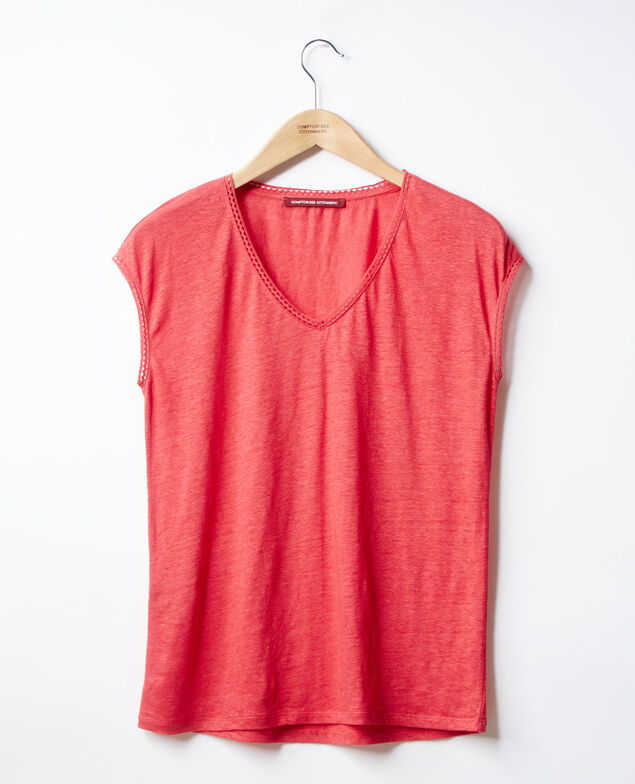 Linen T-shirt Ultra pink