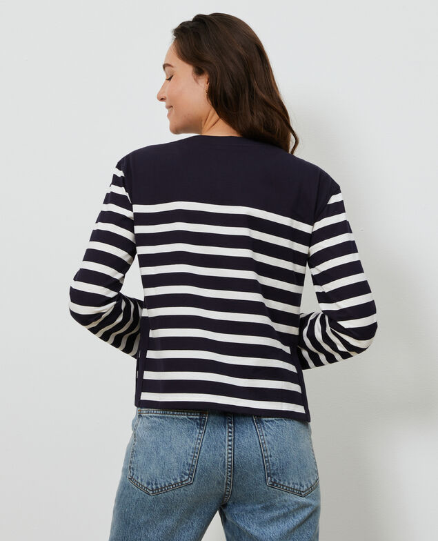 Long-sleeve striped t-shirt Stp nightsky cloud
