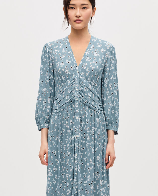 Silky maxi dress K610 daisy blue