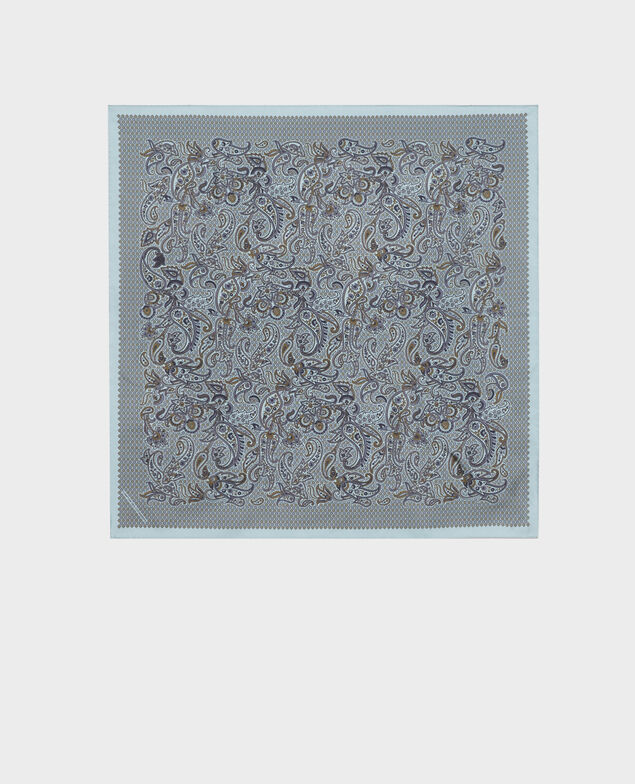 Printed silk scarf Stone blue