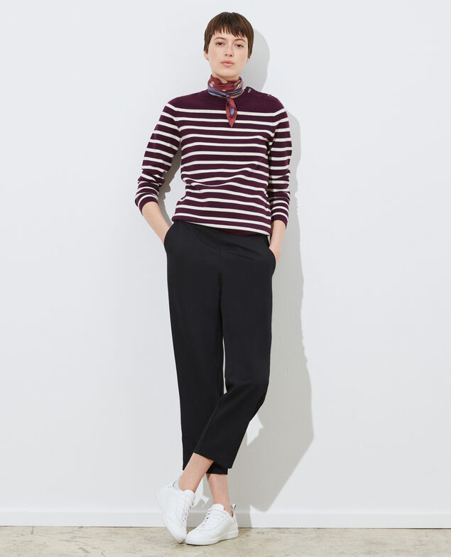 Loose elasticated polyester trousers Black beauty