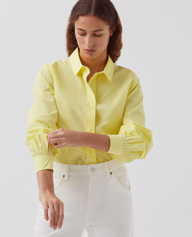 Loose cotton shirt H431 blazing yellow