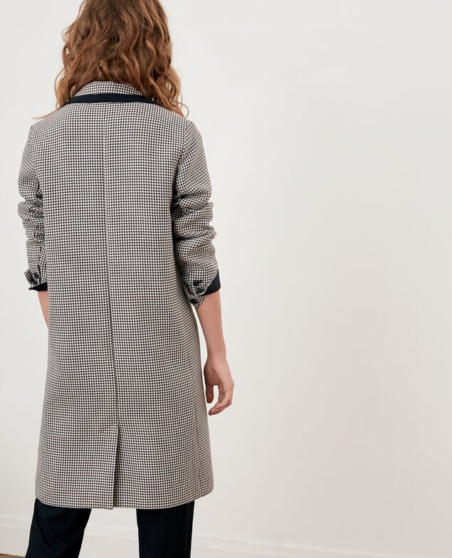 Houndstooth jacquard coat Red