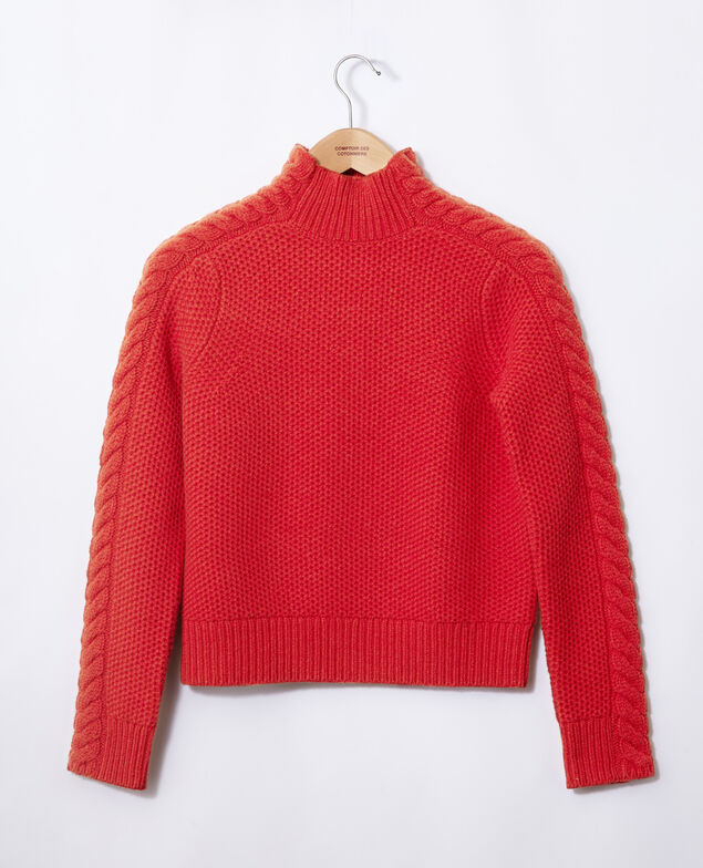  Wool jumper with braid detail Red