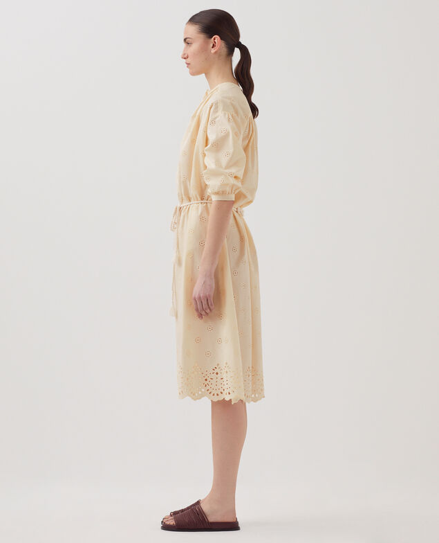 Cotton broderie anglaise midi dress I307 ecru