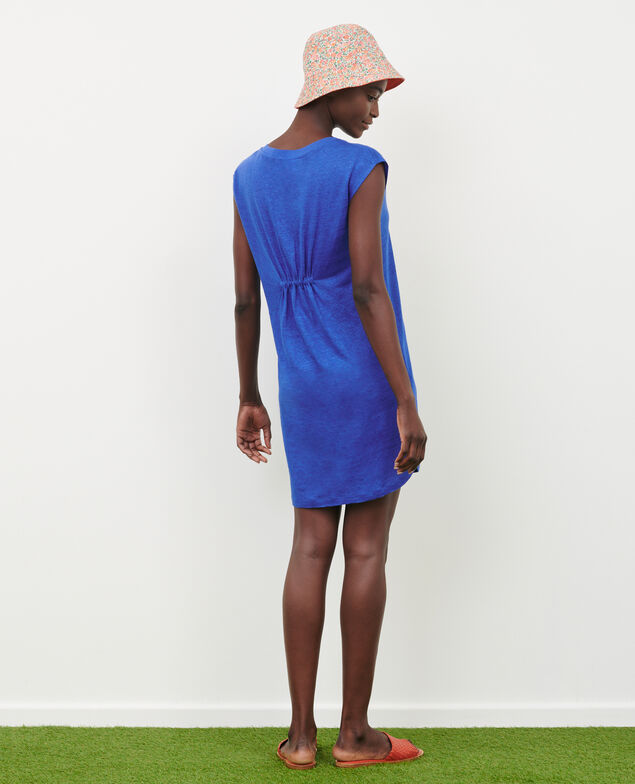 Linen mini dress 66 blue
