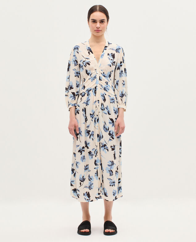 Silky maxi dress K620 lily blue
