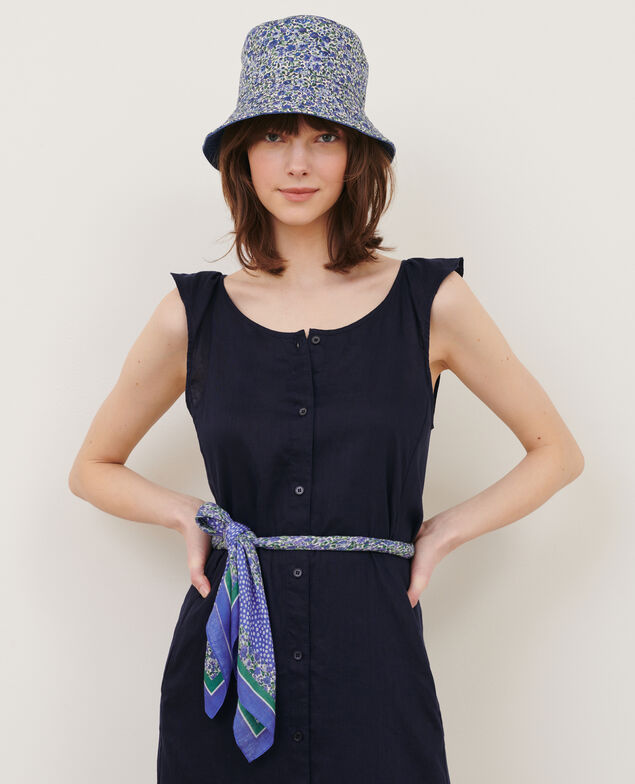 Flared linen dress 68 blue