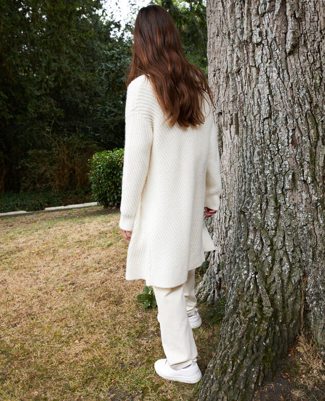 Rib knit jumper Off white