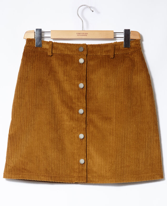 Ribbed corduroy skirt Golden brown