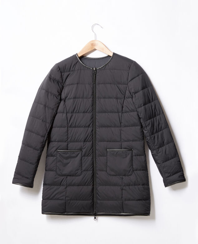 Mid-length reversible padded jacket Black