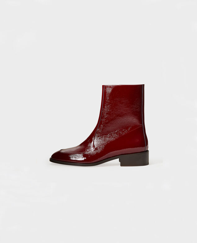  Fitted leather boots Royale red