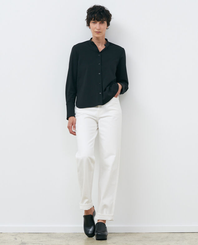Mandarin collar shirt Black beauty