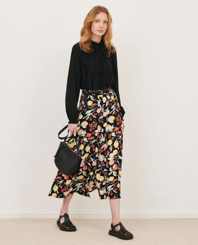 FRANCINE - Floaty midi skirt 103 print black
