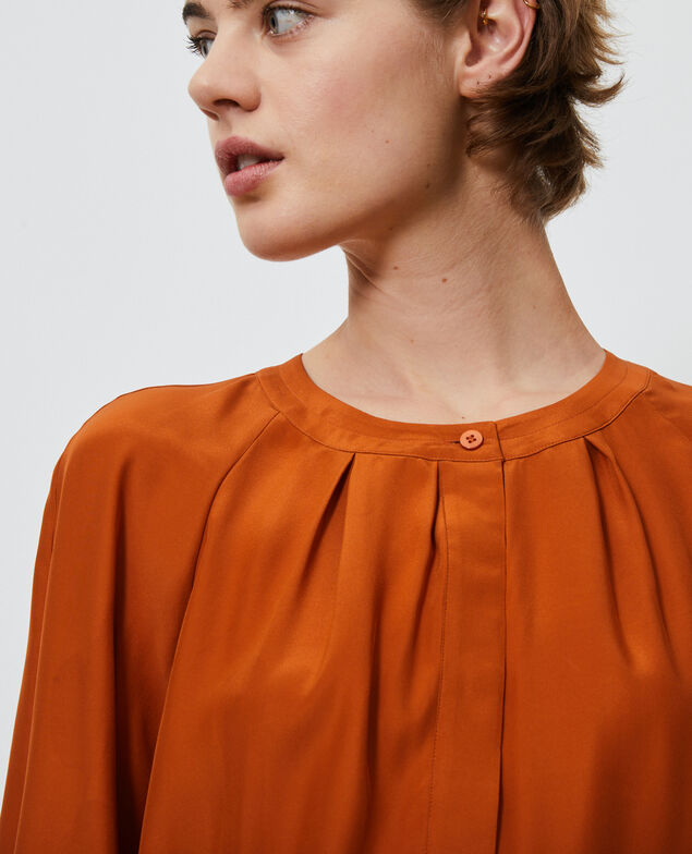 Loose silk blouse Umber